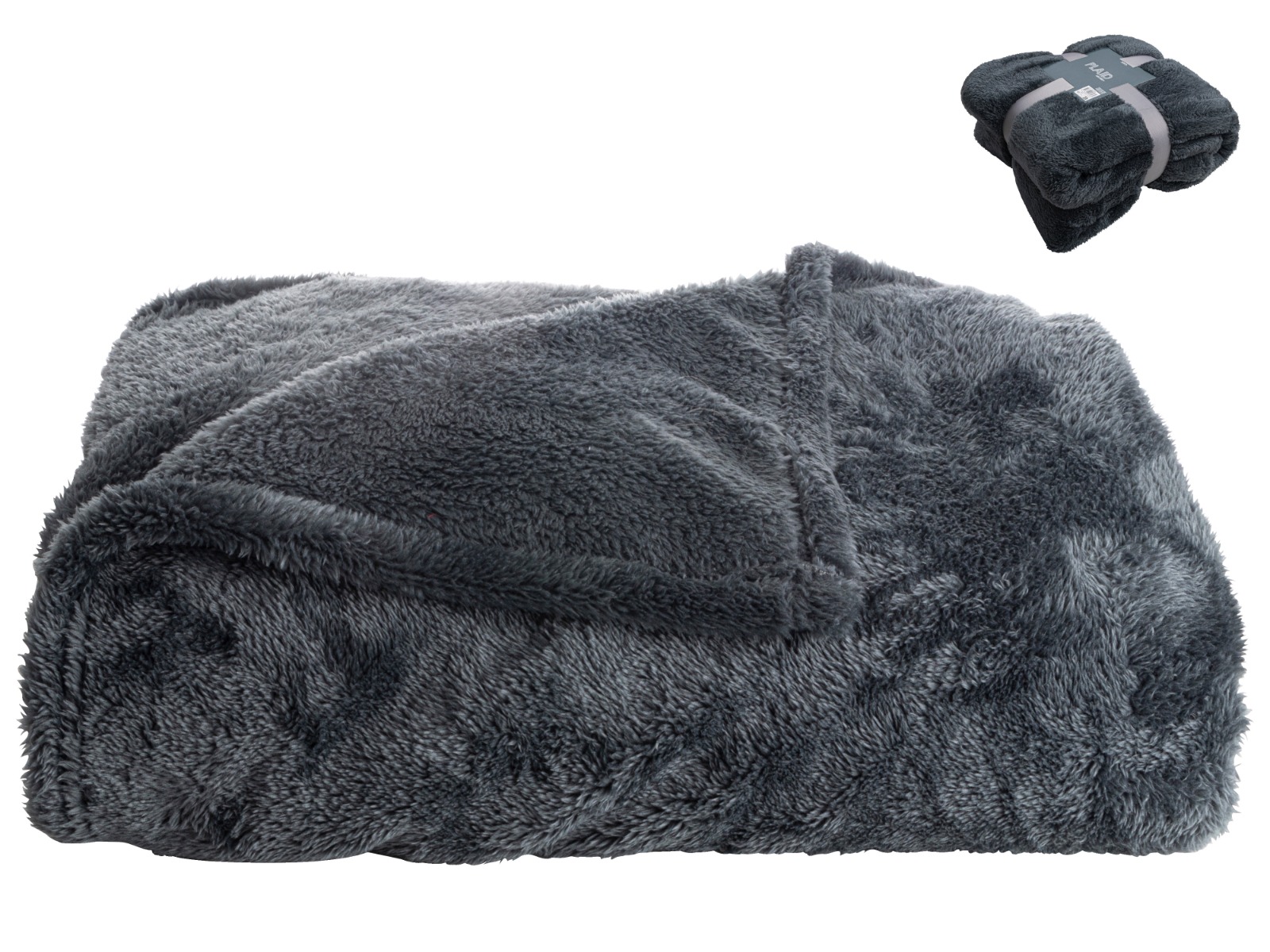 Plaid Fleece 150x200cm donkergrijs