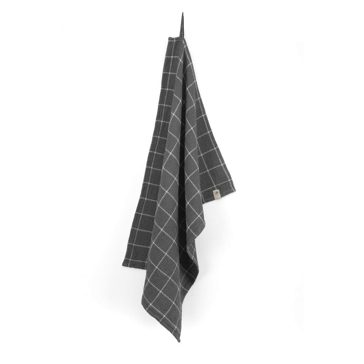 WALRA Keukendoek Dry with Cubes Off Black - 50x70 cm